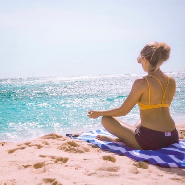 Meditating on a beach in Aruba!
