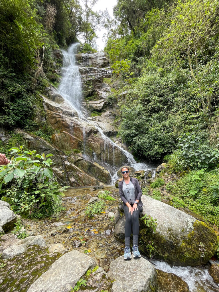 waterfall at the inca trail