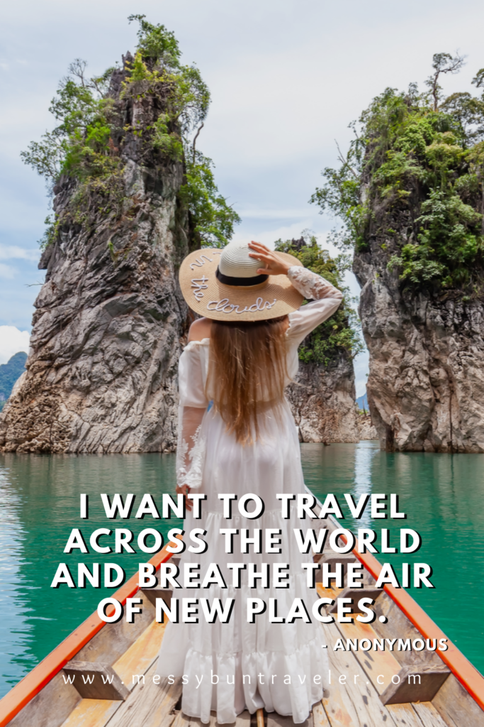 "I want to travel" quote