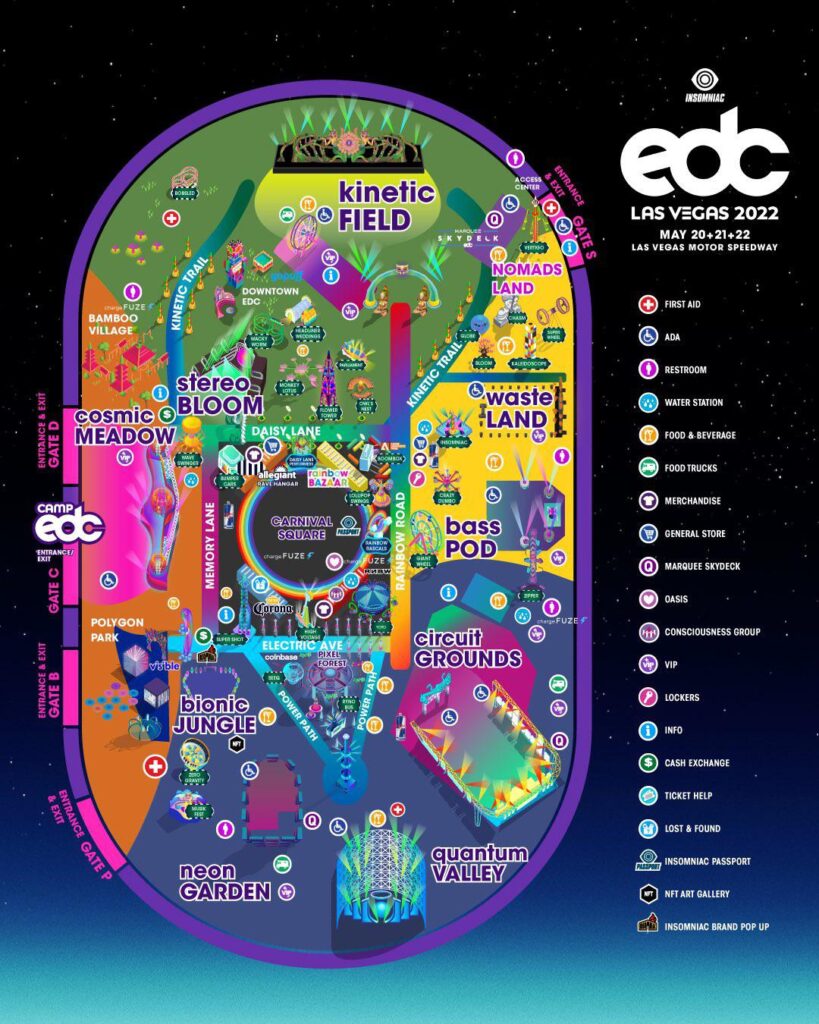 edc festival map 2022